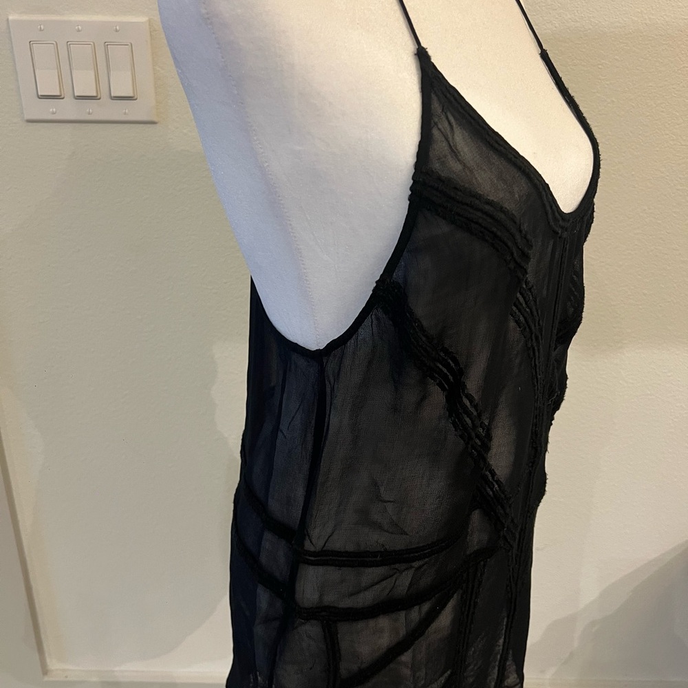 IRO Black sheer Fitted Camisole top - Picture 6 of 10